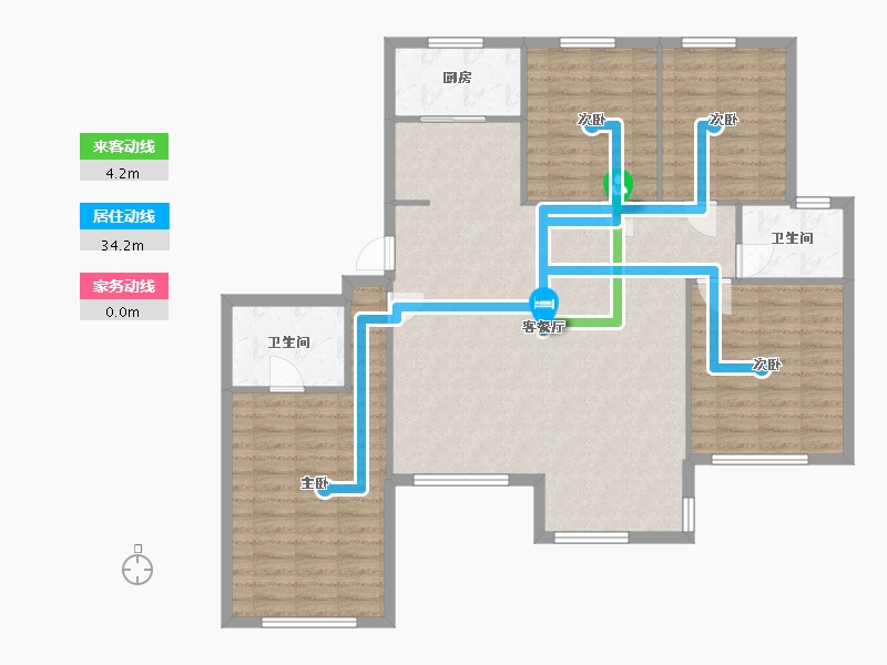 内蒙古自治区-鄂尔多斯市-万正金地铭苑-139.20-户型库-动静线