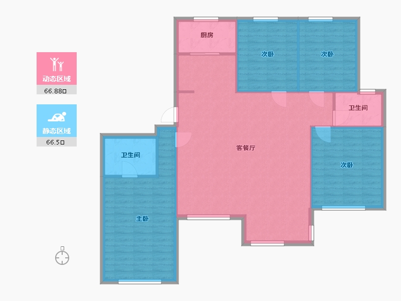 内蒙古自治区-鄂尔多斯市-万正金地铭苑-139.20-户型库-动静分区