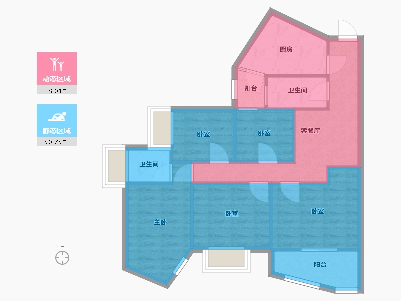 广东省-广州市-逸景翠园-96.00-户型库-动静分区