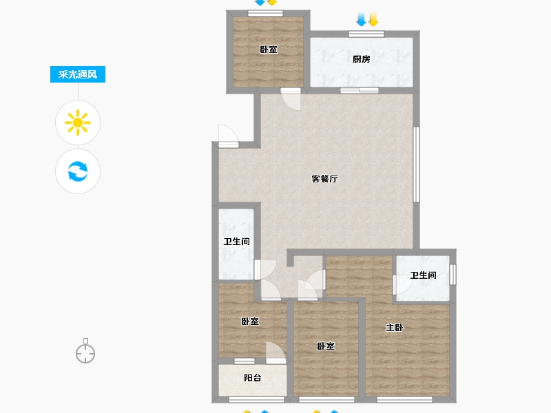 山东省-青岛市-金茂悦府-116.00-户型库-采光通风