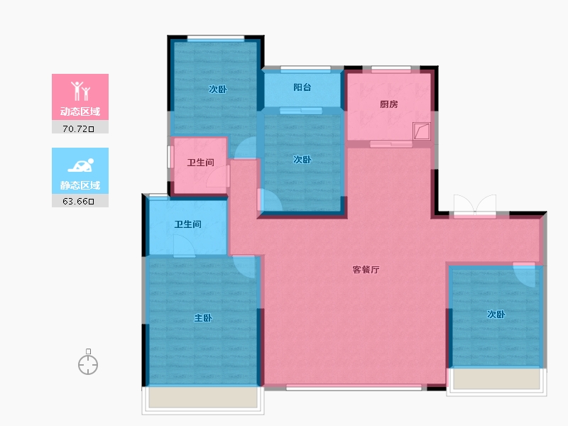 陕西省-西安市-龙湖春江天序-132.00-户型库-动静分区