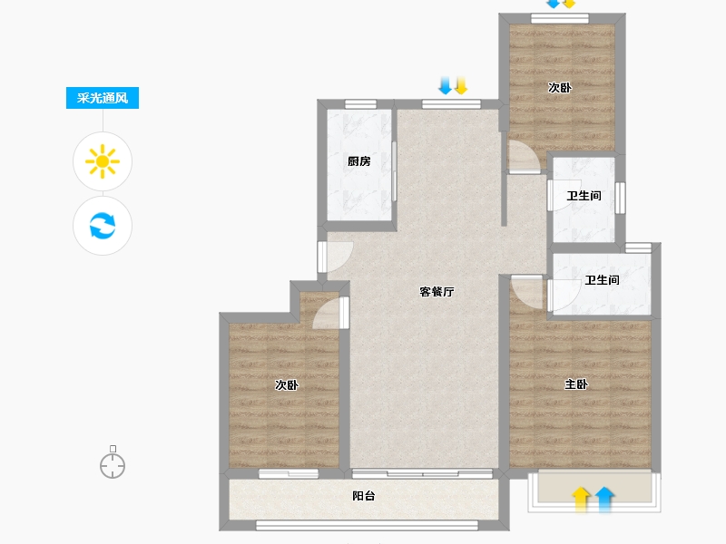 河北省-邯郸市-天正君悦府-118.60-户型库-采光通风