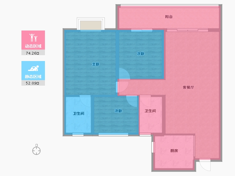 江苏省-南通市-柴湾小区-115.00-户型库-动静分区