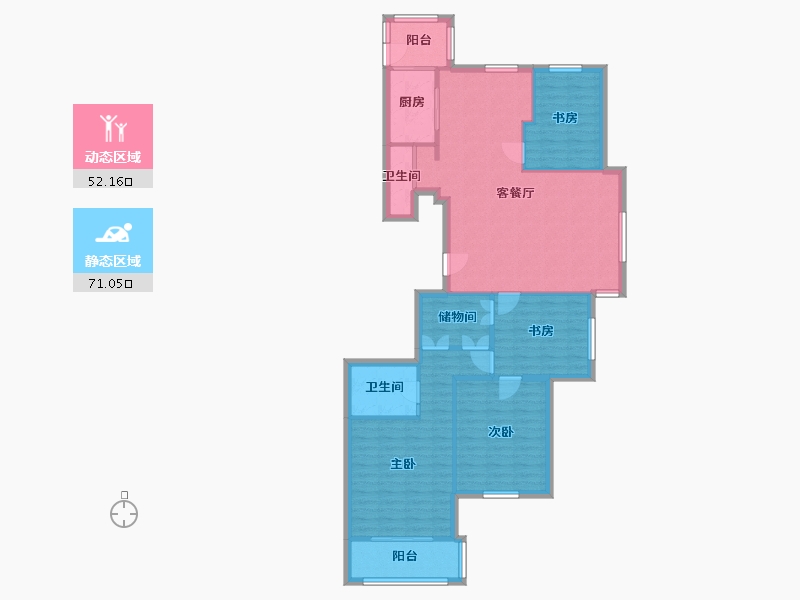 浙江省-温州市-方正大厦-120.00-户型库-动静分区