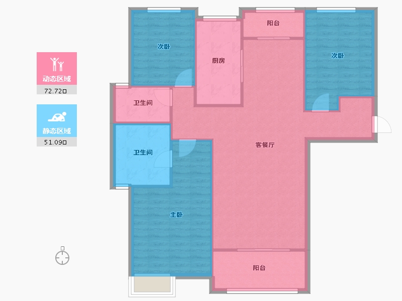 河南省-洛阳市-绿都塞纳春天-114.72-户型库-动静分区