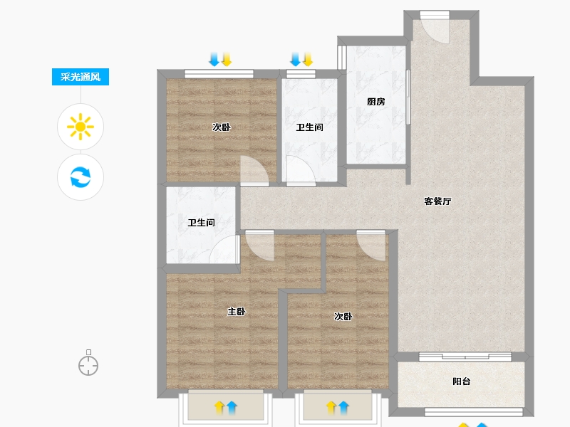 河北省-石家庄市-融创都会中心-92.00-户型库-采光通风