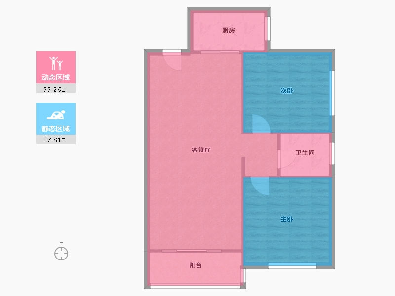 陕西省-渭南市-威力阳光-76.80-户型库-动静分区