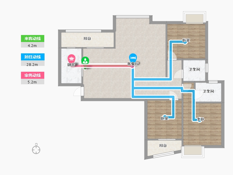 福建省-泉州市-美仙山花苑-二期-109.00-户型库-动静线