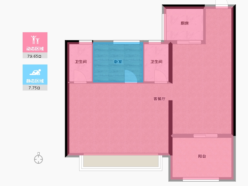 浙江省-温州市-文澜豪庭-84.79-户型库-动静分区