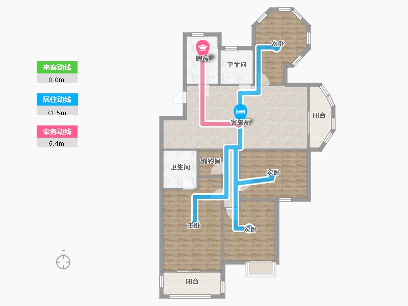 浙江省-温州市-南瓯景园-157.00-户型库-动静线