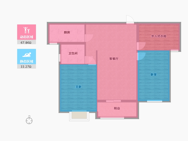 江苏省-淮安市-红旗佳园-92.00-户型库-动静分区