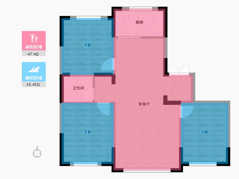 辽宁省-沈阳市-首府-88.80-户型库-动静分区