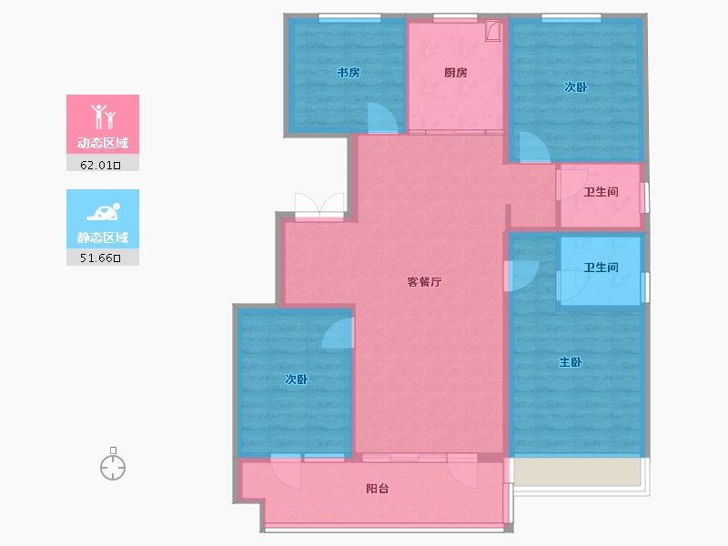 山东省-临沂市-蓝钻-102.40-户型库-动静分区