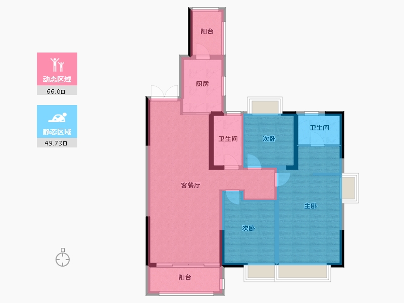 山西省-吕梁市-桃花园-117.05-户型库-动静分区