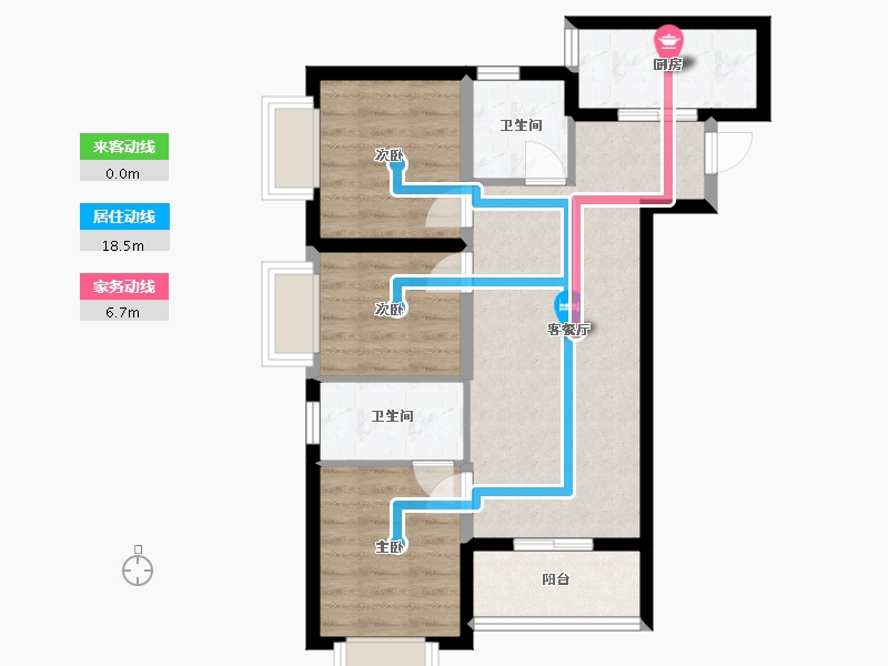 陕西省-西安市-万科金域东郡-89.60-户型库-动静线