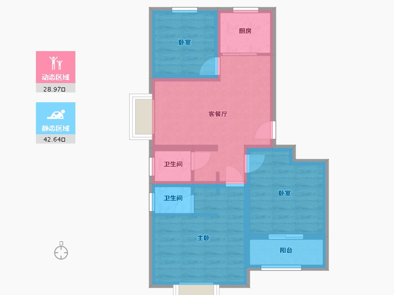 山东省-济南市-卓亚香格里-83.20-户型库-动静分区