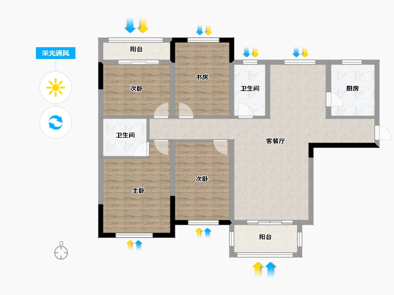 湖北省-武汉市-韵湖首府-122.20-户型库-采光通风