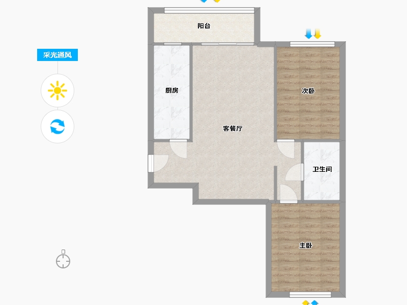 北京-北京市-火星园-80.00-户型库-采光通风