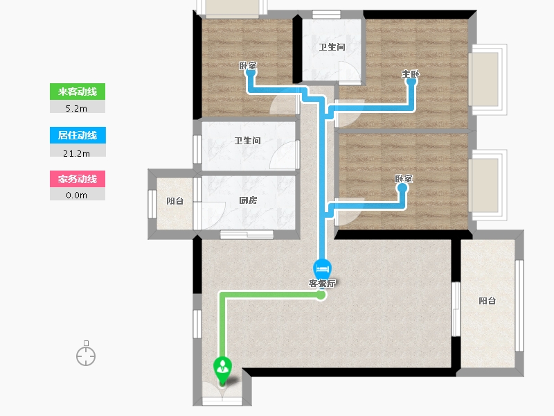 广东省-湛江市-城市花园-81.60-户型库-动静线