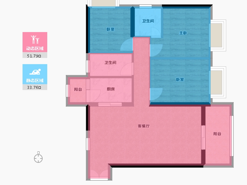 广东省-湛江市-城市花园-81.60-户型库-动静分区