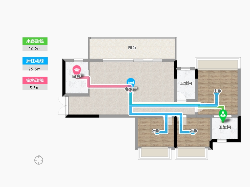 四川省-泸州市-蓝三期-93.43-户型库-动静线