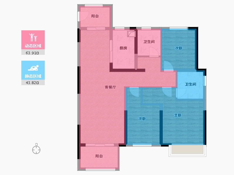 河南省-郑州市-正商兰庭华府二期-96.00-户型库-动静分区