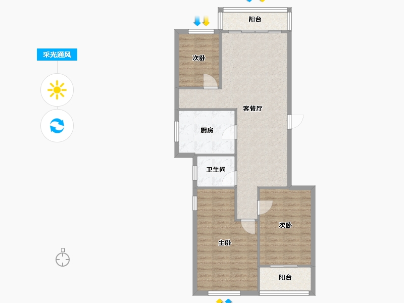 安徽省-合肥市-古井丰水源-89.28-户型库-采光通风