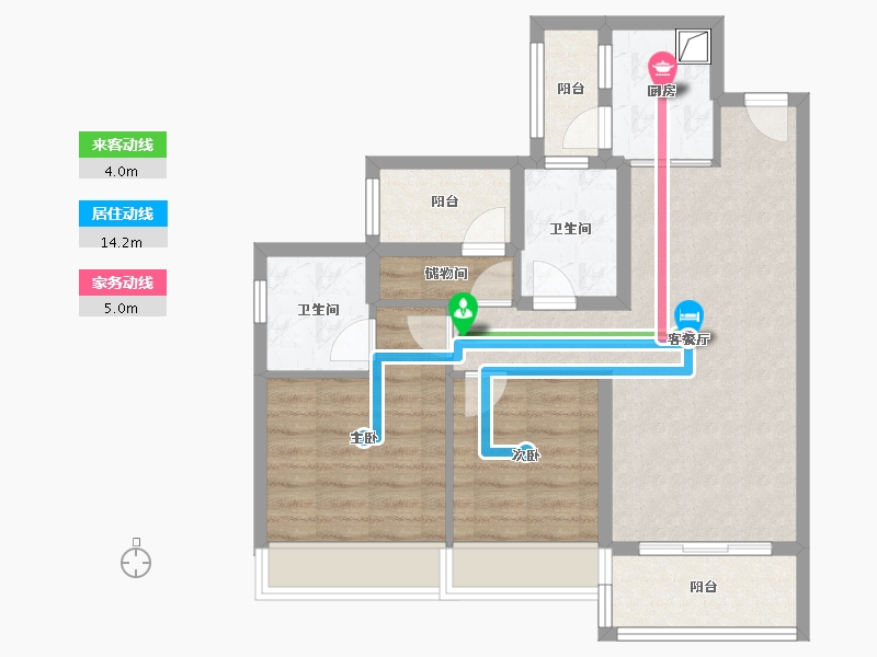 广东省-佛山市-时代廊桥-72.00-户型库-动静线