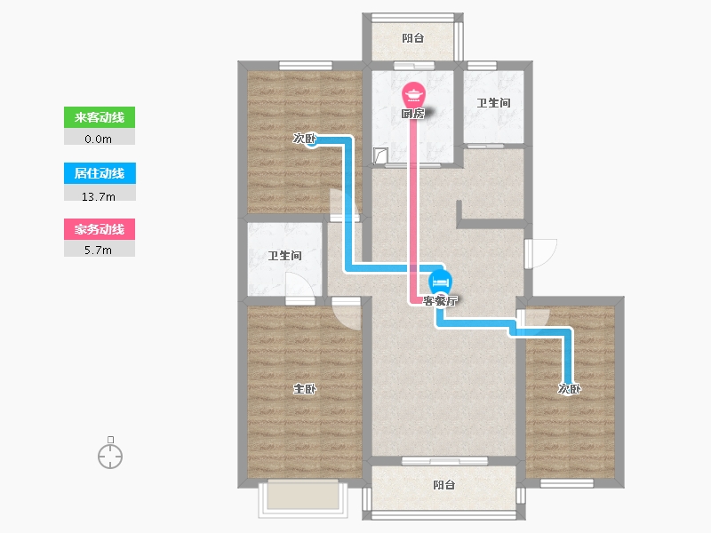 北京-北京市-龙鼎园-96.20-户型库-动静线