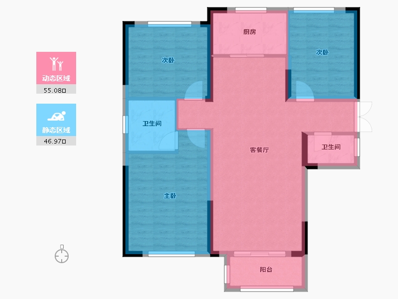 湖南省-长沙市-金塘家园-102.78-户型库-动静分区