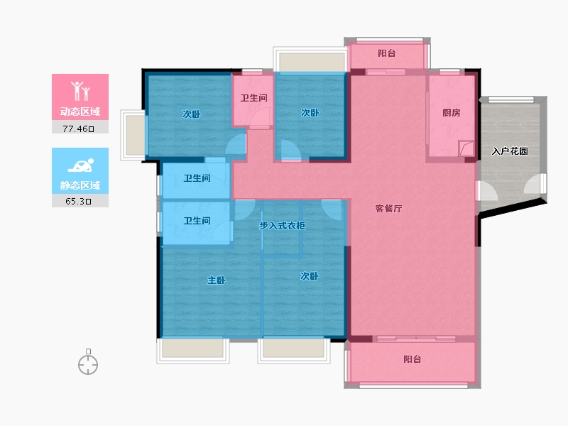 广东省-佛山市-保利珑门-136.00-户型库-动静分区