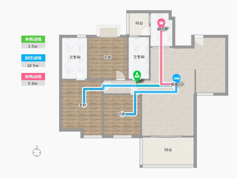 四川省-成都市-公园榕郡-108.64-户型库-动静线