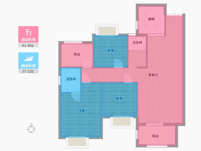 湖南省-邵阳市-乾道魏源壹号院-95.20-户型库-动静分区