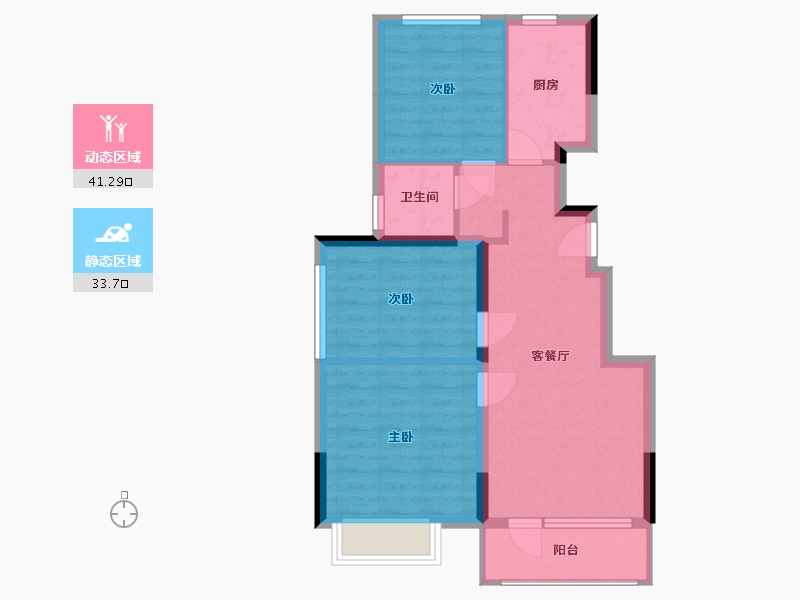 河北省-张家口市-中铁益书苑-76.00-户型库-动静分区