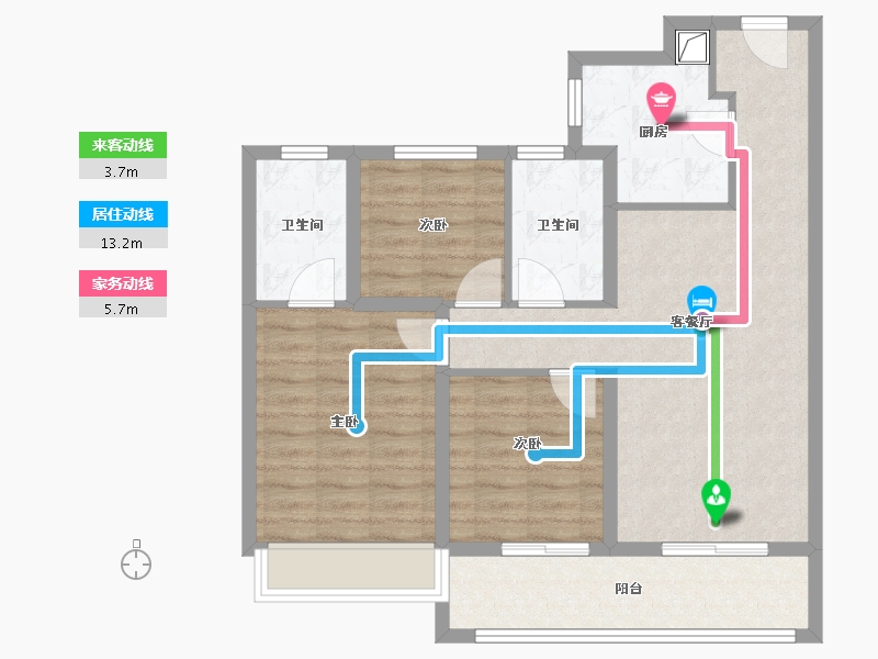 江苏省-无锡市-慧聚拾光-83.20-户型库-动静线