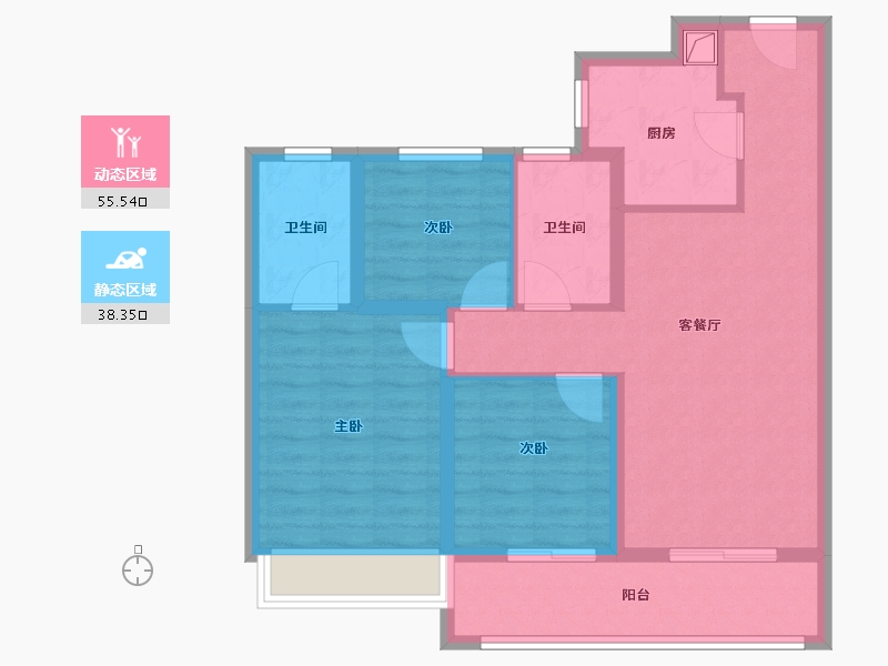 江苏省-无锡市-慧聚拾光-83.20-户型库-动静分区