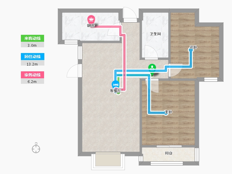 河北省-石家庄市-绿地新里城西斯莱公馆-B区-72.98-户型库-动静线