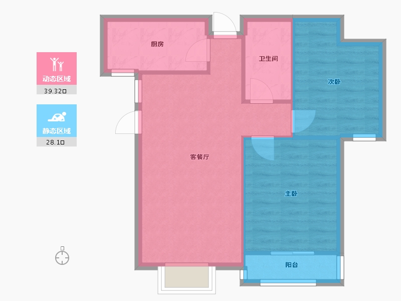 河北省-石家庄市-绿地新里城西斯莱公馆-B区-72.98-户型库-动静分区