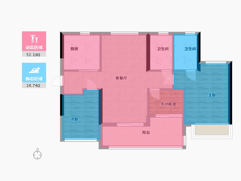 广东省-广州市-保利锦上黄埔-70.40-户型库-动静分区