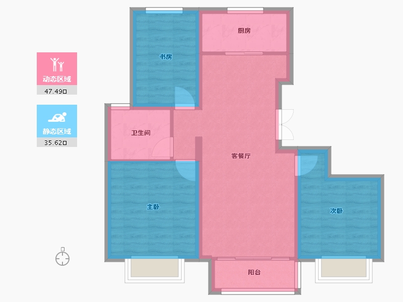 山西省-大同市-星湖世家-94.40-户型库-动静分区