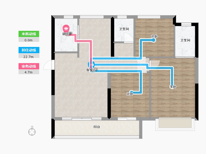 山东省-菏泽市-融旷凯兴府-104.80-户型库-动静线