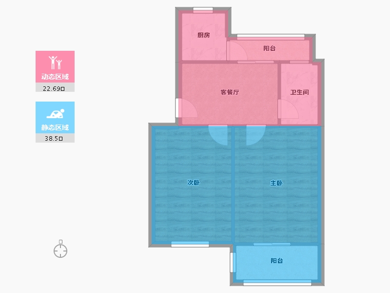 江苏省-南通市-城南新村-55.00-户型库-动静分区