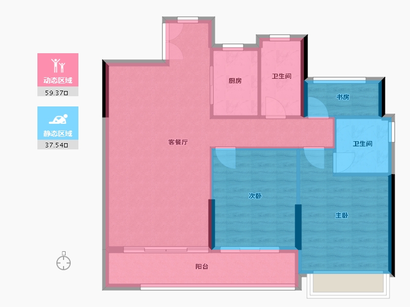 浙江省-湖州市-天逸湾-94.40-户型库-动静分区