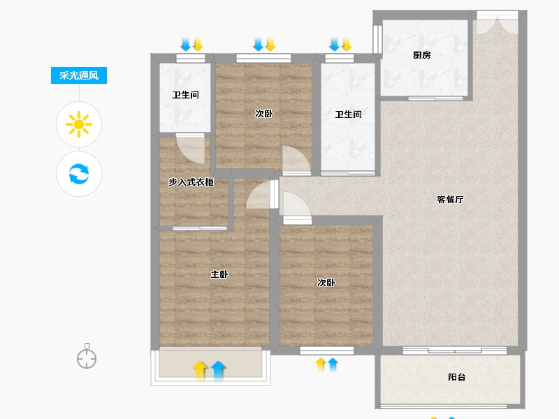 河南省-信阳市-玖龙府-89.00-户型库-采光通风