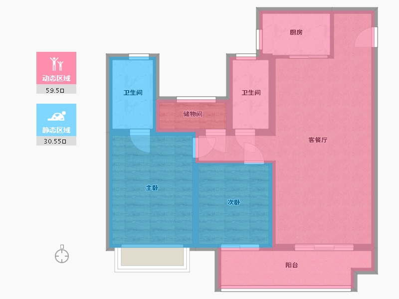 山东省-德州市-泽信云筑-96.00-户型库-动静分区