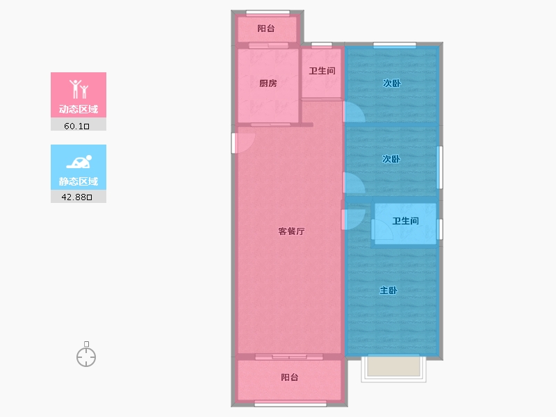 河北省-张家口市-碧桂园天玺-104.00-户型库-动静分区