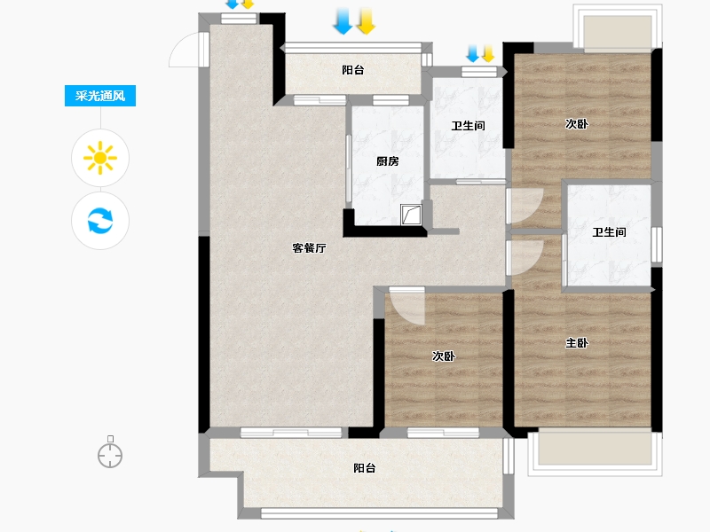 湖北省-荆州市-荆江之星-92.80-户型库-采光通风