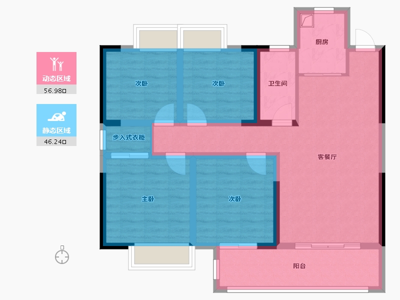 江西省-赣州市-时代国风府-96.00-户型库-动静分区