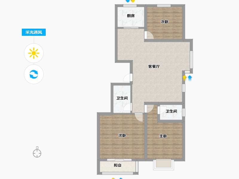 河北省-承德市-万华小区(C区)-96.00-户型库-采光通风