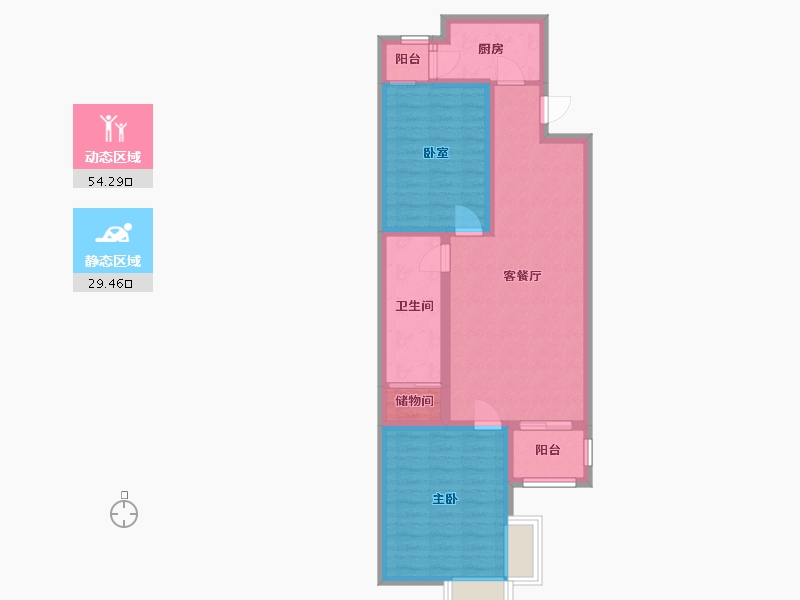 北京-北京市-怡美家园-81.60-户型库-动静分区